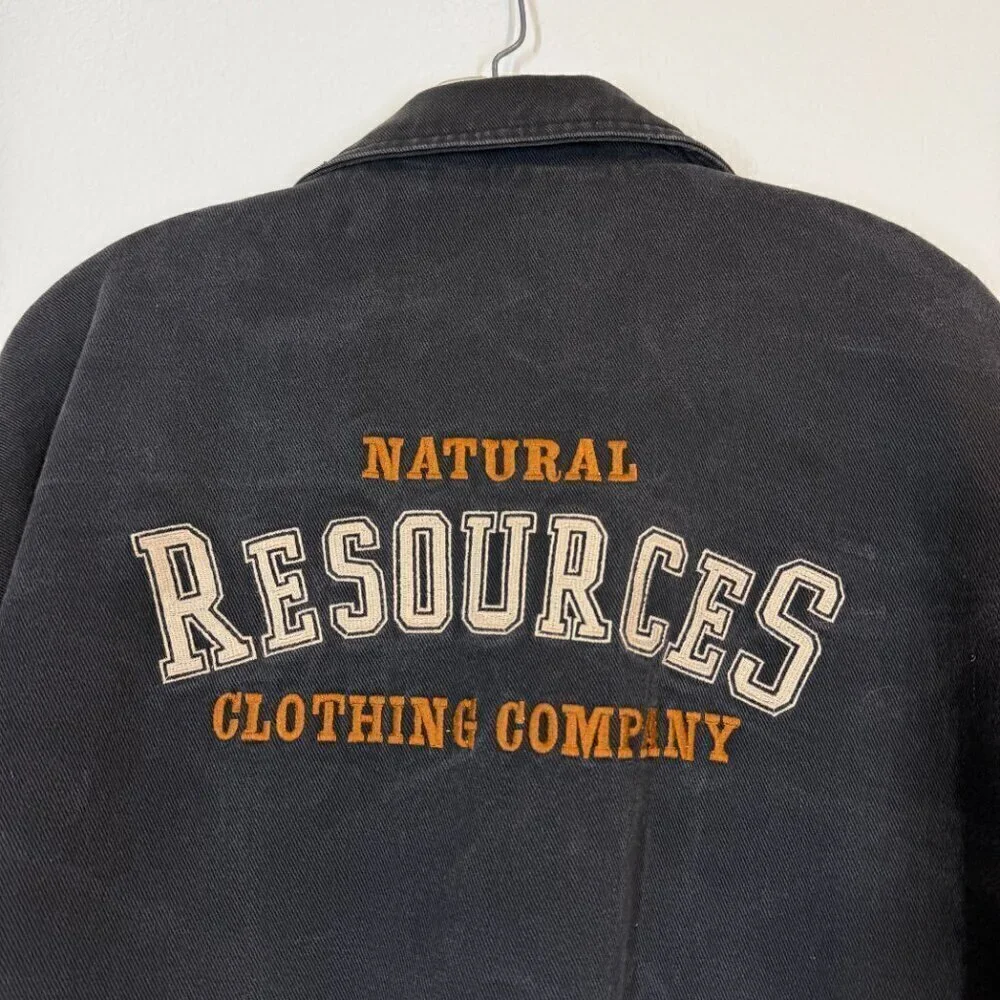 Vintage Varsity Suede Canvas Bomber Large 80s Black Brown Embroidered Jacket - Picture 6 of 10